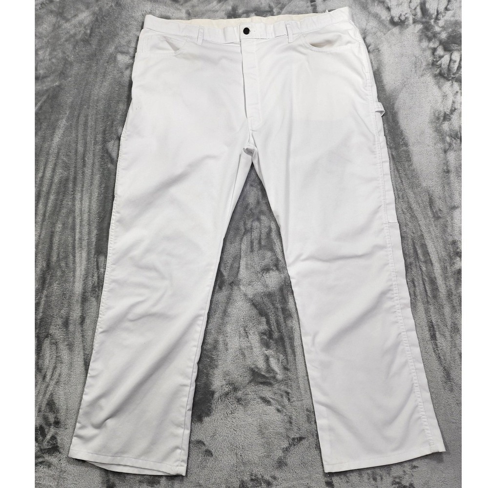 Dickies Pants Mens 44x32 White Carpenter Painter Relaxed‎ Straight Leg Workwear